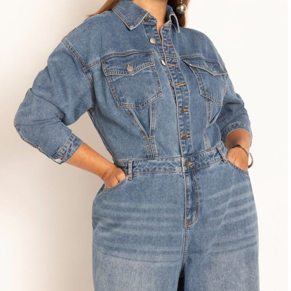 Eloquii Denim Jumpsuit